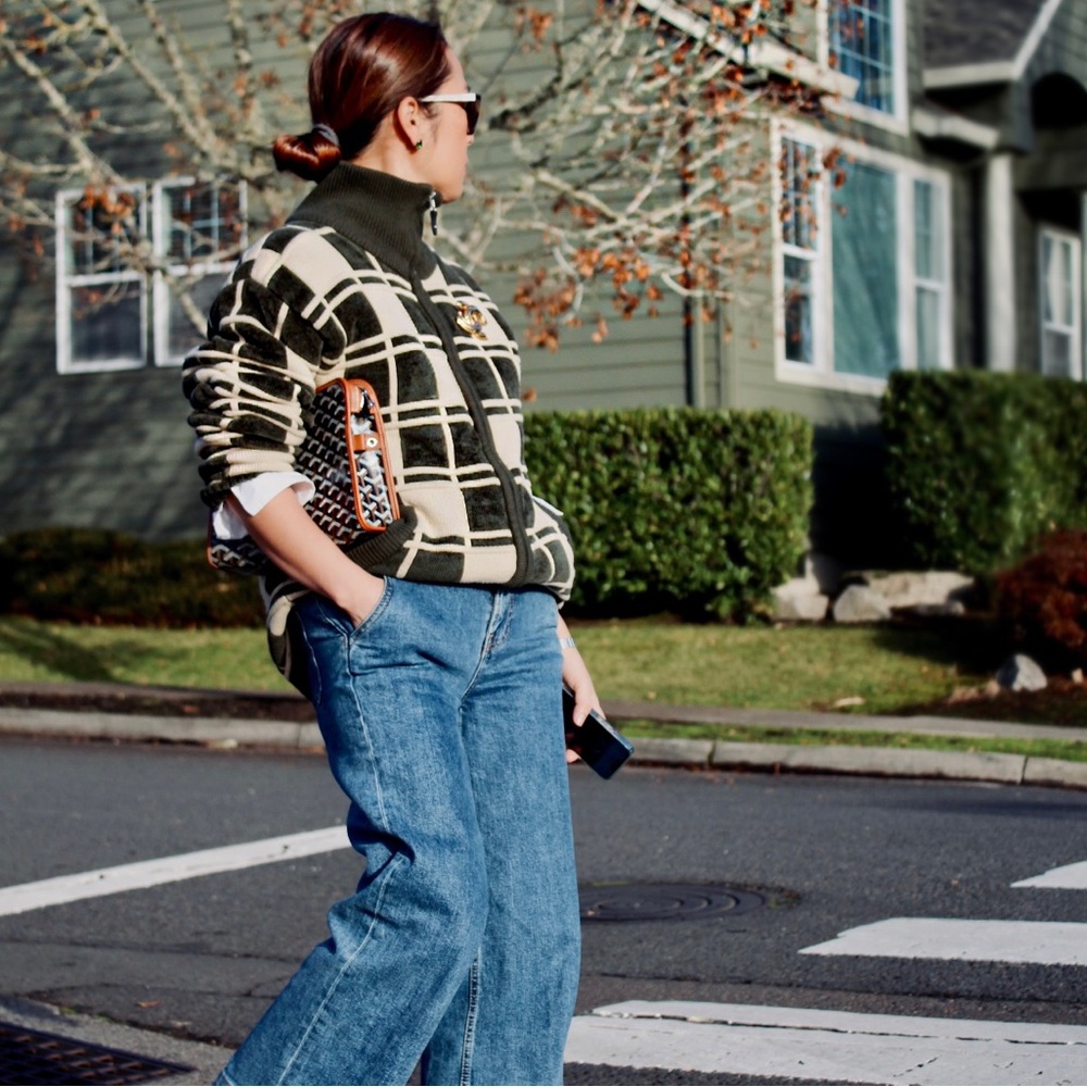 Men Vintage Cardigan Sweater Y2K